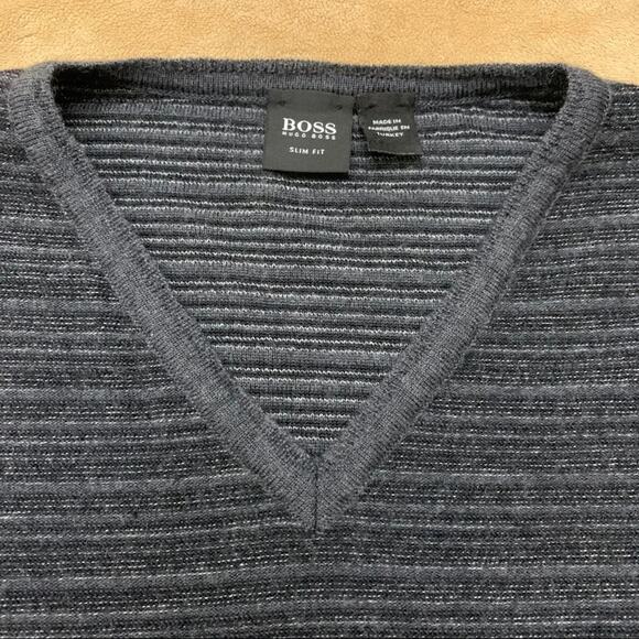 Boss Hugo Boss Striped Slim Fit Wool Sweater - Picture 3 of 15
